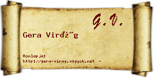Gera Virág névjegykártya